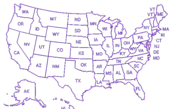 United States coverage map